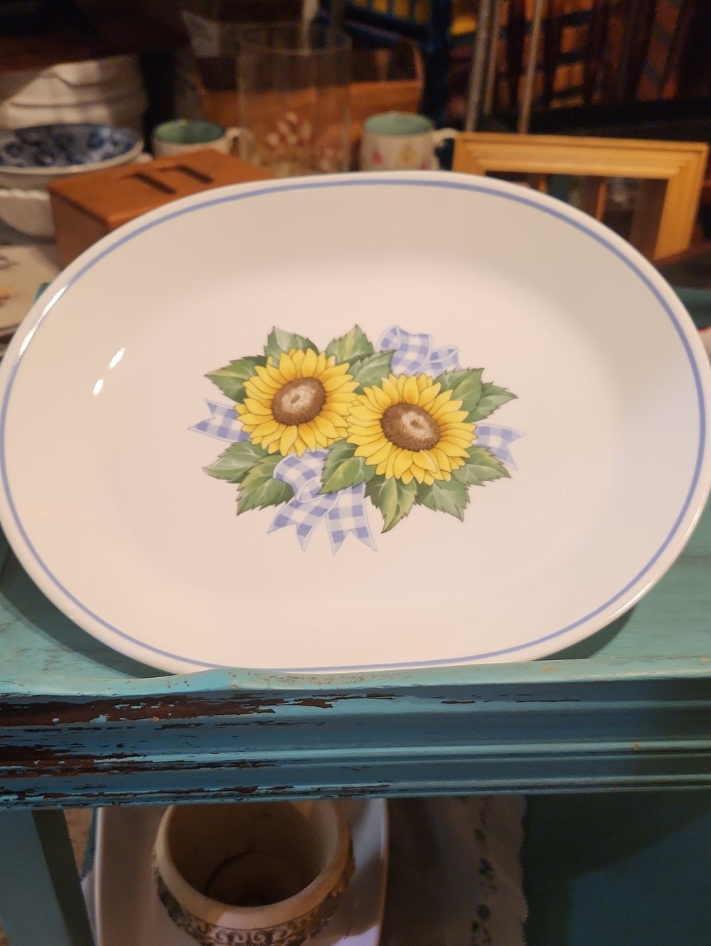 Vintage Corelle "Sunsations" Sunflower Ceramic Serving Platter